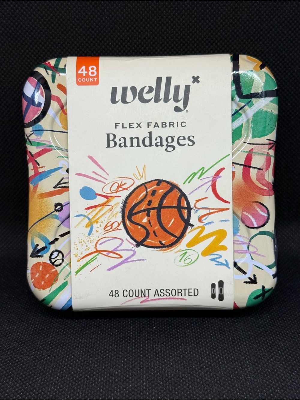 Welly Flex Fabric Bandages - Assorted Color Designs (48 Count)